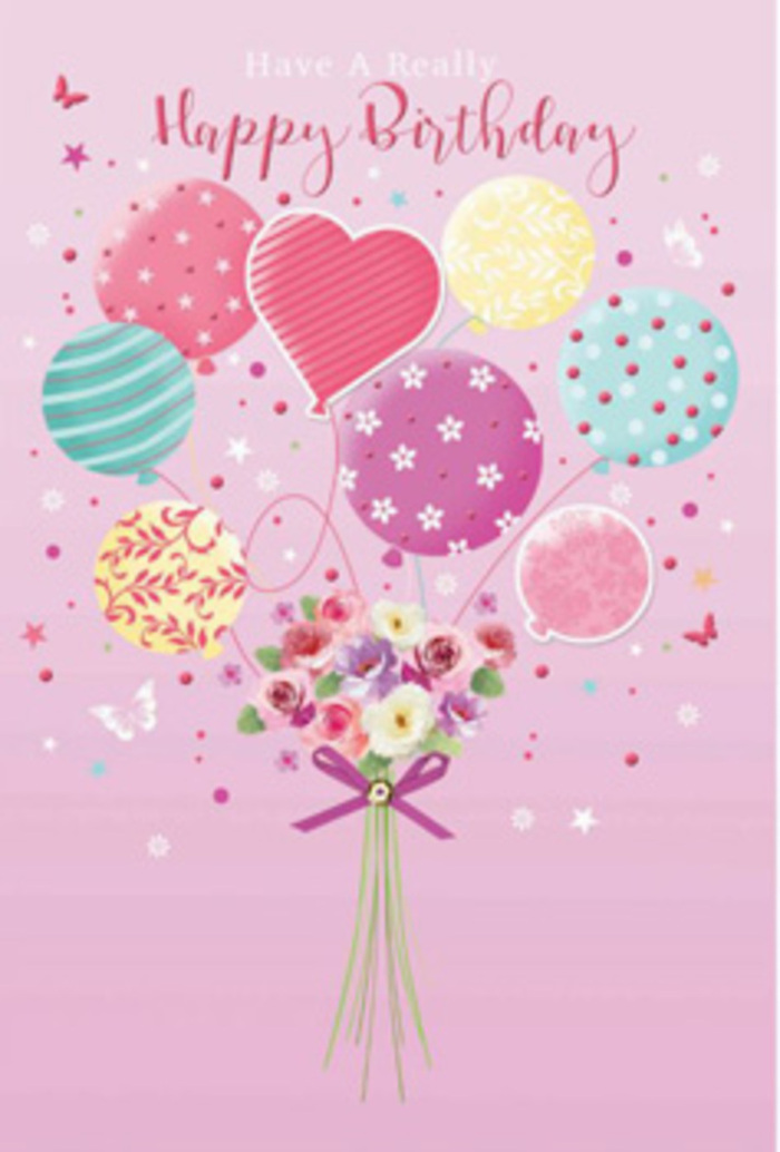 Pastel birthday illustration depicting a bouquet of balloons lifting a small, elegant cluster of blooms, as if a New Malden florist had turned a simple greeting into a floating celebration. The background is a soothing blush pink, calm and even, like the mellow sky over New Malden after a light spring shower. In the centre, a playful arrangement of balloons rises, their strings gathered precisely at the base. Each balloon showcases a different design: some are circled with twisting stripes that spiral upward like curling gift ribbon, others are sprinkled with neat polka dots that seem to dance across the surface, and a few are decorated with tiny florals and swirls. Colours include gentle sea green, minty teal, lavender, warm yellow, and several soft shades of pink, all kept in a delicate pastel register that feels both cheerful and refined. Nestled at the bottom where all the cords meet, a compact bouquet unfurls, its flowers drawn with the kind of care you'd expect from a specialist at Flowers New Malden. Petite roses, daisy-like flowers, and anemone-style blooms cluster together in creamy ivory, blush, and muted mauve, each petal gently shaded to suggest velvet texture and natural depth. The bouquet is neatly bound with a shining purple satin bow whose loops reflect the same light that glints off the balloons, adding a subtle touch of glamour. Around the central design, small stars, confetti dots, and a few fragile butterflies scatter across the scene, giving a sense of motion and celebration. The image captures the feeling of a soft, joyful birthday moment in New Malden-a greeting that seems to float upward, bright yet tender, carrying the spirit of fresh, thoughtfully arranged flowers.
