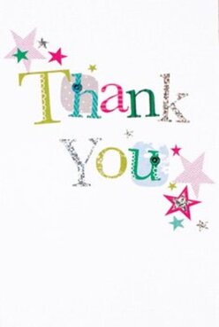 This thank you card radiates the heartfelt spirit and friendly colour often seen in New Malden, with each letter of the words 'Thank You' rendered in a unique hue-lime, fuchsia, and sky blue-with some glimmering under a light dusting of silver. Playful patterns and stitched flourishes wrap each character in distinctive personality, channeling the creativity that's a hallmark of floral arrangements along Kingston Road. Constellations of stars in pink, teal, and gold appear scattered but intentional, much like celebratory confetti after a local street festival. The background is a crisp, clean white, evoking the uplifting clarity of a spring afternoon in Beverley Park. Stand close, and you can sense the tactile pleasure-the embossed surfaces and shimmering silver details appeal both to fingers and eyes, not unlike the varied textures in a hand-tied bouquet from Flowers New Malden. The card's radiant joy and playful energy make it an ideal companion to a fresh floral arrangement, its design reflecting the appreciation and creative warmth that define our community. It's the sort of card that connects gestures and hearts, marking moments of gratitude with sincerity and style.